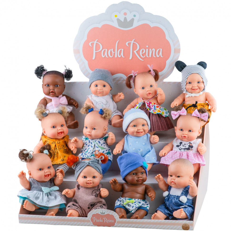 Куклы-пупсы, 22 см, 12 штук в дисплее Paola Reina 12020